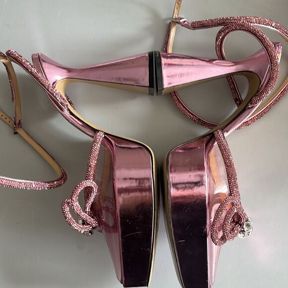 MACH & MACH Double Crystal Bow Platform Pump Pink with Dust bag 9.5 NWT $1225 - Picture 4 of 6